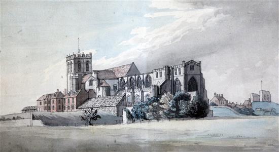 Thomas Smith (fl.1780-1822) Christchurch, Dorset 9 x 15in.